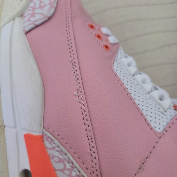 Air Jordan Womens Retro 3 Pink White Leather Sneakers Shoes CK9246-600 Size 8.5 - Picture 10 of 15